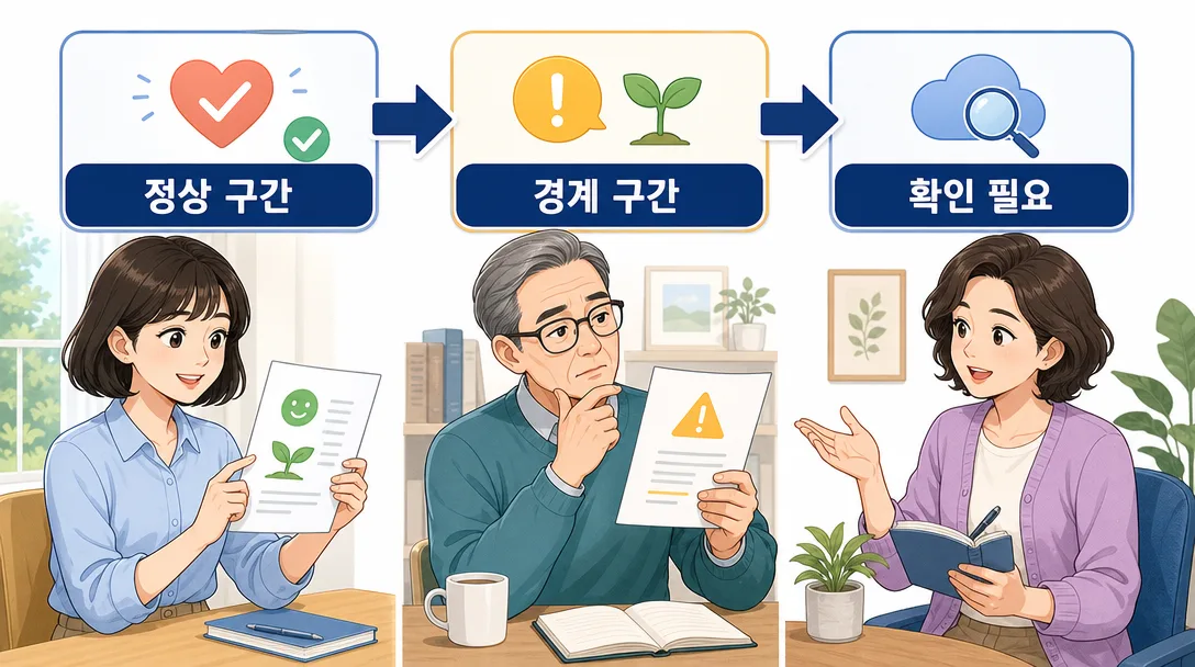 공복혈당 정상 수치 구간을 단계 라벨로 정리한 인포그래픽